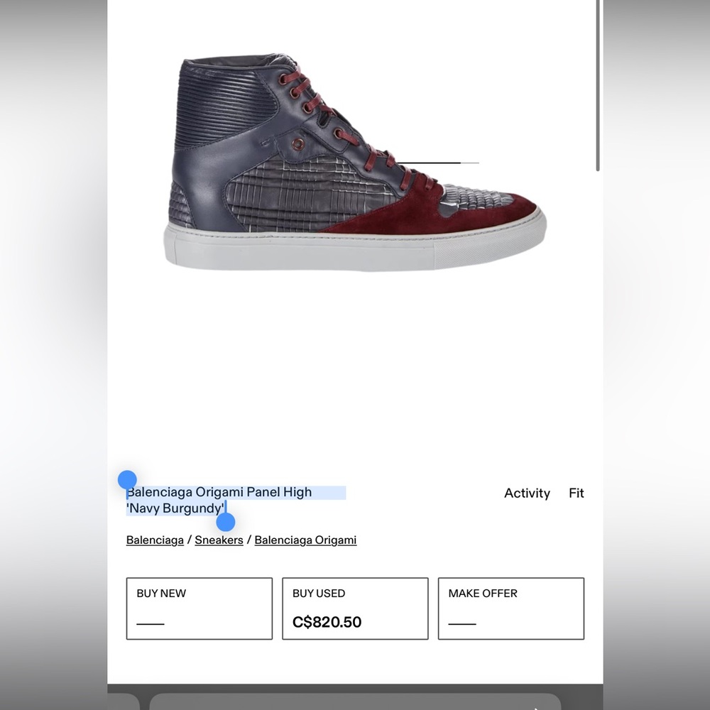 Balenciaga Origami Panel High 'Navy Burgundy’ Sneakers size 12